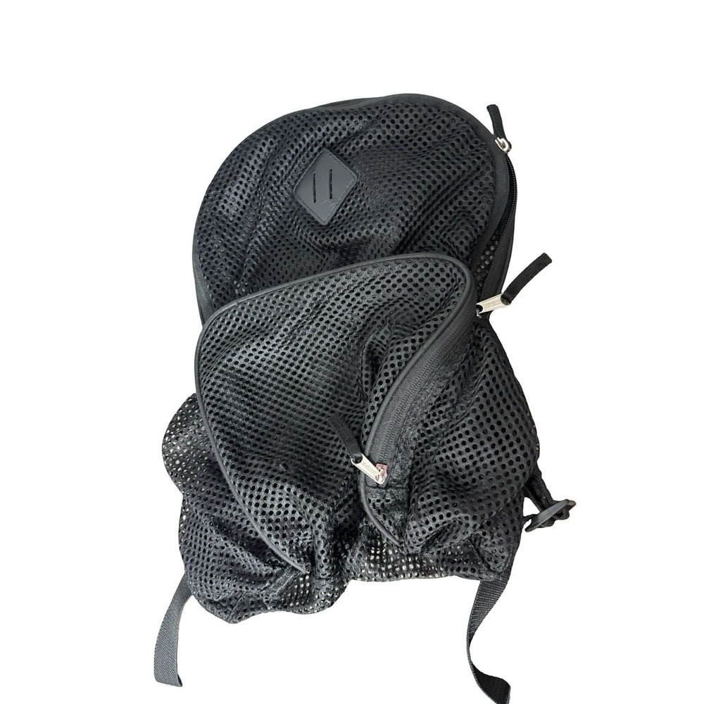 EASTSPORT Black Mesh BackPack 2 Component Zipper Tops Student y2k